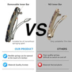 Hair Clips for Women,3.5 Inch Acetate Medium Hair Claw Clips for Women Thin Thick Curly Hair,Strong Hold No Slip Grip,French Classic Multicolor Barrettes Hair （Beige Tortoiseshell Oblong）