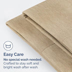 King Pillow Cases Set of 2 - Ultra Soft Hotel Quality Pillowcase Covers - Comfy, Cozy & Wrinkle Free - Shrinkage and Fade Resistant - Machine Washable Pillow Protectors - 2 Piece Set - Heathered Tan