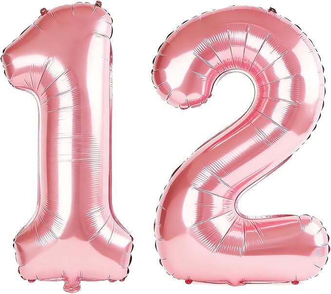 40 Inch Number 12 Balloons for 12th Birthday Party Decorations, 0-100 Jewelry by FOBELEC