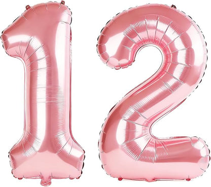 40 Inch Number 12 Balloons for 12th Birthday Party Decorations, 0-100 Jewelry by FOBELEC