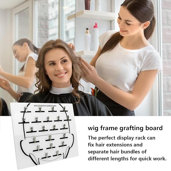 Extension Holder - Styling Extension Holder, Acrylic Hair Separator, Hair Extension Holder Board | Hair Tinsel Organizer, Home And Salon Wig Grafting Plate With Clip For Hairpieces Sectioning Display