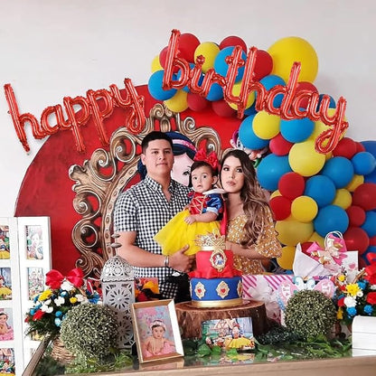 TONIFUL Red Happy Birthday Balloons Banner, 16 Inch Mylar Foil Script/Cursive - Image 6