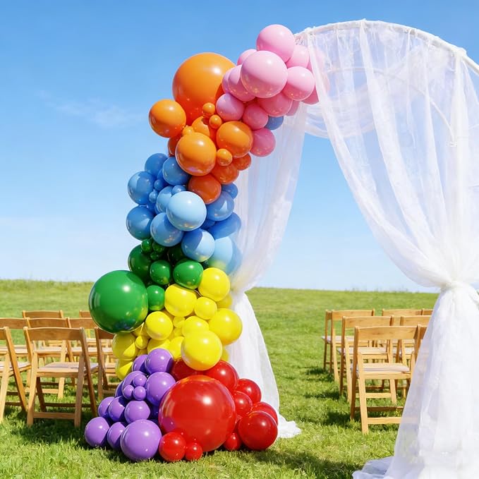 Rainbow Colorful Balloons Arch Kit, Baby Shower, Anniversary Party Decorations - Image 6