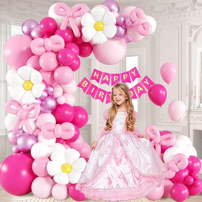 139pcs Pink Cartoon Cat Balloon Arch Kit - Image 9