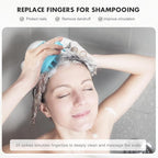 FREATECH Massager Shampoo Brush with Soft Silicone Bristles for Scalp Care, Shower Hair Scalp Scrubber Exfoliator for Dandruff Removal and Hair Growth, Wet & Dry for Men, Women and Kids, Light Blue