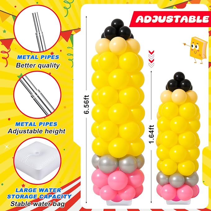 Gejoy 2 Sets Back to School Balloon Arch Kit Pencil Shape 6.5 ft Adjustable - Image 7