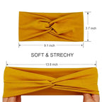 12 Pcs Wide Stretchy Headbands For Women Twist Knotted Headband Set Head Bands For Women’s Hair Band Soft Workout Yoga Accessories