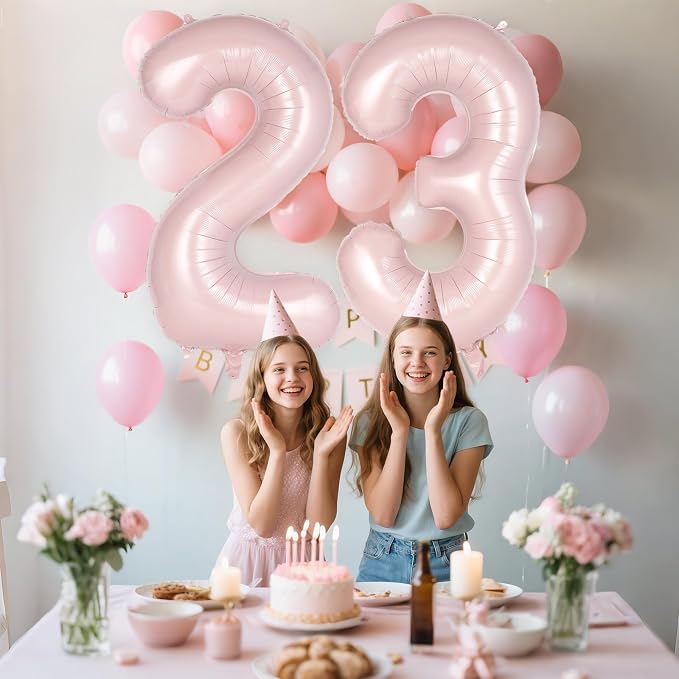 Light Pink Number 3 Balloon, 40 Inch Giant Mylar Number Balloons, Large Foil - Image 6