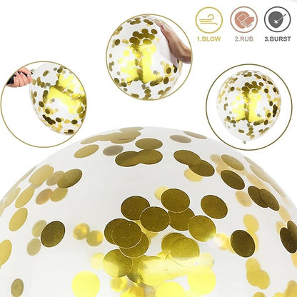 Balloons Navy Blue and Gold, 12 Inch Navy Blue Metallic Chrome Gold and - Image 3