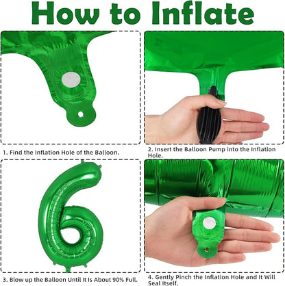 Dark Green Number 6 Balloon 40 Inch, Big Large Foil Helium Number Balloons - Image 7