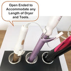 Hair Styling Station with Curling Hot Iron, Organizer Holder for Salon Appliances - 3pcs 2inch Stainless Steel Tubes