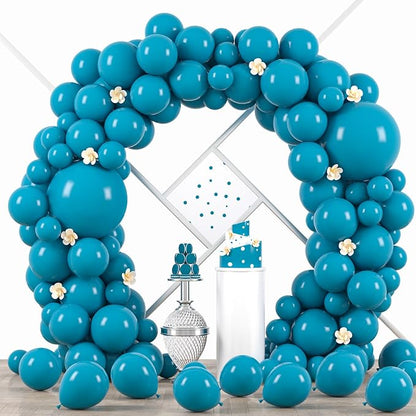 Voircoloria 90pcs Peacock Blue Balloons Garland Arch Kit, 18 12 10 5 Inch | by Voircoloria