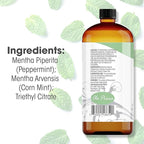 Ola Prima Peppermint Essential Oil Therapeutic Grade 16 oz for Aromatherapy, Diffuser, Cleaning, Lotions, Creams, Bath Bombs, Scrubs, Candles