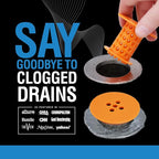 TubShroom Tub Drain Hair Catcher Strainer, Orange – Drain Protector and Hair Catcher for Bathroom Drains, Fits 1.5” – 1.75” Bathtub and Shower Tub Drains