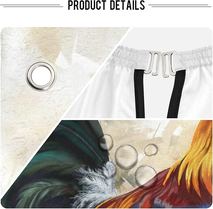 ALAZA Rooster in Vintage Style Barber Cape for Men Women, Waterproof Haircut Apron Beard Shaving Bib Hair Cutting Cloth 55 x 65 Inch