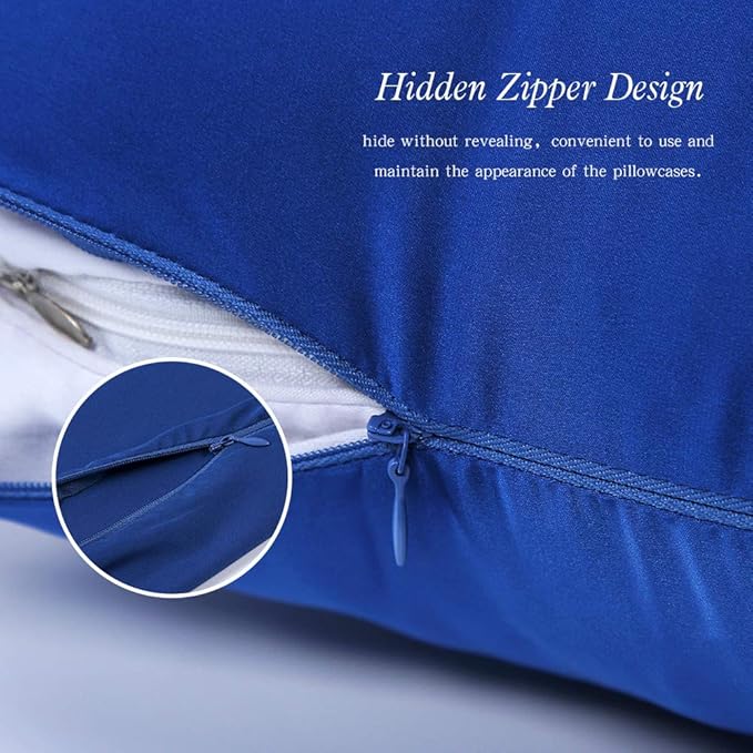 100% Mulberry Silk Pillowcases Set of 2 for Hair and Skin and Super Soft and Breathable Standard Size White/Queen/King