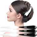 RC ROCHE 6 Pcs Duck Bill Alligator Hair Clips for Women Sectioning Flat Claw Long Thick Hair Inner Teeth Curved Styling Jaw Strong Secure Grip Salon, Large Black & White