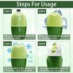 XHJRI Ice Face Roller Massager,Ice Cube Roller for Face, Eyes and Neck Naturally Conditioning and Skin Care,De-Puff Eye Bags,Reduce Migraine Pain,Reusable Massage Silicone Ice Mold (New Green)