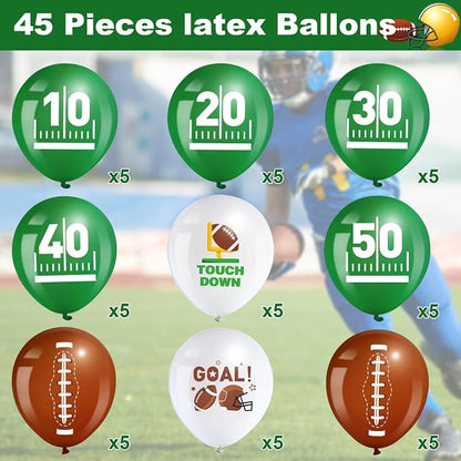 Censen 45 Pieces Football Balloons 12 Inch Sport Latex Balloons Football Party - Image 2