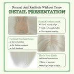 Hair Toppers for Women Real Human Hair, 360°3D Bangs Clip Human Toppers for Women with Thinning hair Realistic Scalp Line (60#, 3D Wispy Bangs(11 * 7))
