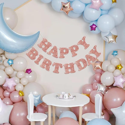 Rose Gold Happy Birthday Banner Birthday Party Decorations Happy Birthday - Image 2