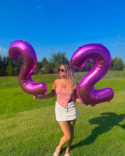 40 Inch Hot Pink Number 8 Balloon, 8th Birthday Party Decorations | 40 Inch Hot - Image 7