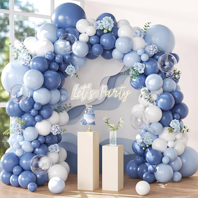 Blue Balloon Arch Kit for Birthday Baby Shower Decorations, Bridal Shower Party by NUTTYBASH