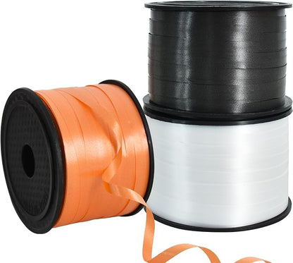 BEISHIDA 3 Pack 100 Yards Black White Orange Curling Crimped Thin Curly Ribbon by Beishida