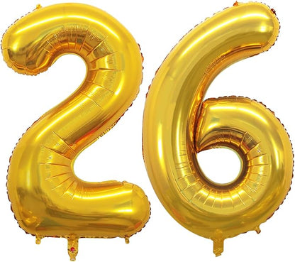Number 26 Balloons for 26th Birthday Party Decorations, 42 Inch Jumbo Foil by GOER