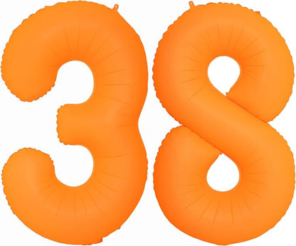 Orange Birthday Number 38 Balloon 40IN Fluorescent Orange 83 Balloon | by YOIOZAIZAI