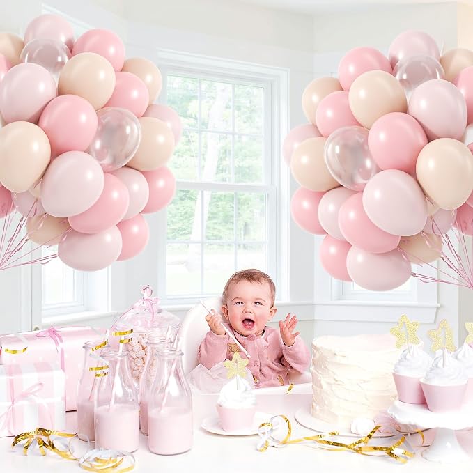 60pcs Light Pink Balloons 12inch - Image 5