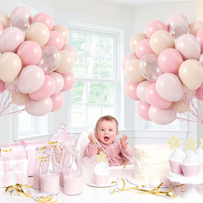 60pcs Light Pink Balloons 12inch - Image 5