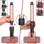 3 in 1 Curling Wand Set - SIQUER Hair Waver Curling Iron for Women with 3 Interchangable Ceramic Beach Waves Wands 1/2 Inch to 1 1/4 Inch Fast Heating Up Hair Curler with Box (Rose, Black)