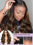YIROO Bye Bye Knots Pre Everyting Glueless Wigs Highlight Balayage Brown Body Wave Put on and Go 7x5 Pre Cut Lace Front Wig Invisible Knots Pre-Bleached Pre Plucked Ready to Go 150% Density 24inch