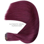 WENNALIFE Seamless Clip In Hair Extensions Human Hair, 12 Inch 80g 7pcs Light Burgundy Real Hair Extensions Clip in Human Hair Invisible PU Skin Weft Natural Remy Hair