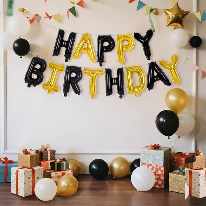 Happy Birthday Balloons Banner, Foil Balloon Personalized Name Letters Balloons - Image 3