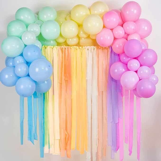 PartyWoo Pastel Crepe Paper Streamers 6 Rolls 492 FT Streamers | Birthday - Image 2