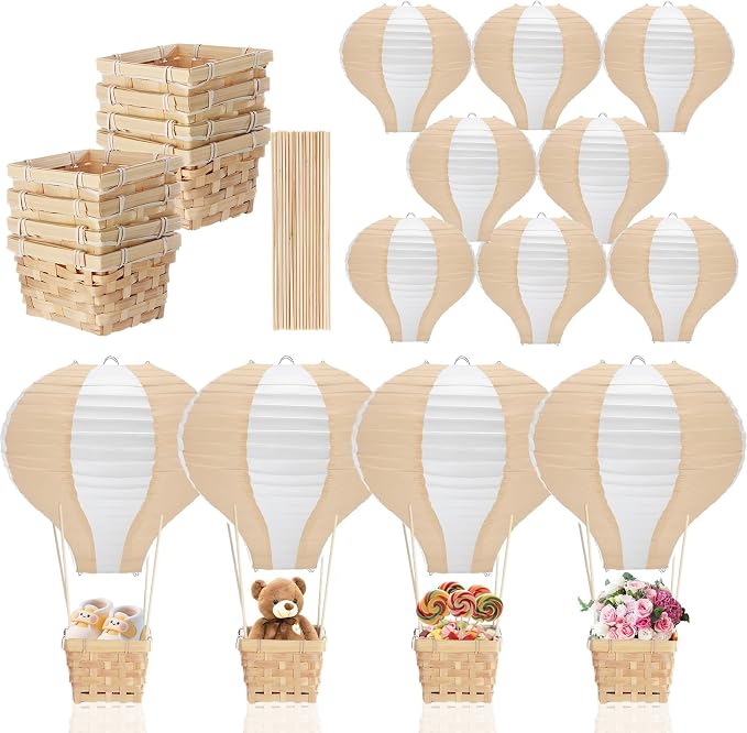 Meooeck 8 Sets Hot Air Balloon Tables Centerpieces, Light Brown | Classroom by Meooeck