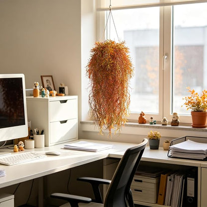 4Pcs Autumn Fake Hanging Fern Plants - Image 7