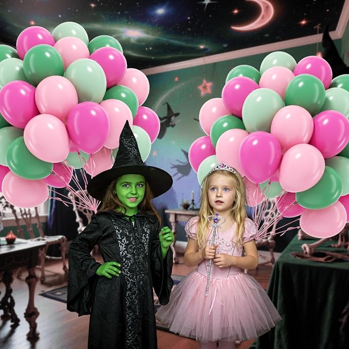 60pcs 12inch Pink and Green Balloons - Image 6