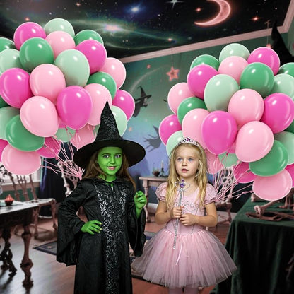 60pcs 12inch Pink and Green Balloons - Image 6