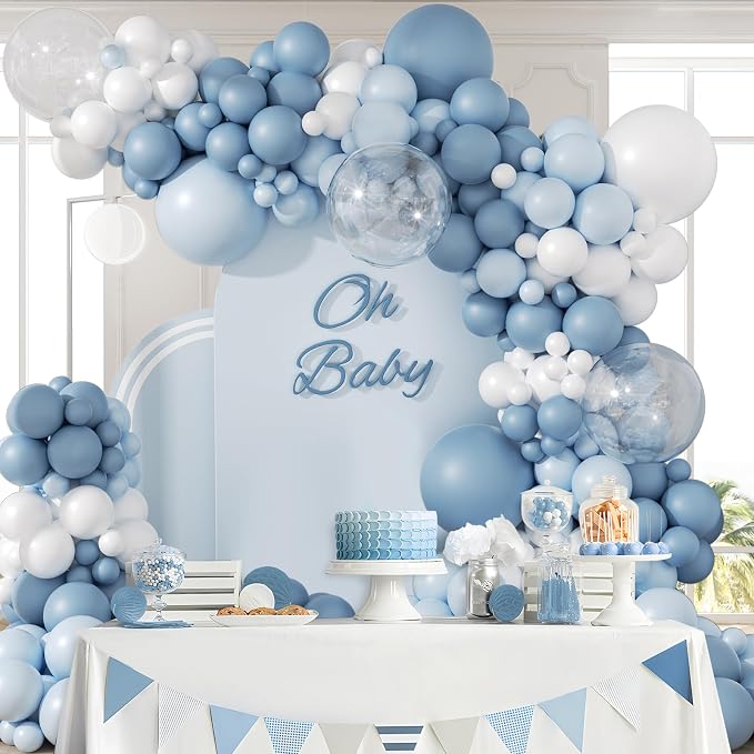 119pcs Dusty Blue Balloon Arch Garland Kit - Image 7
