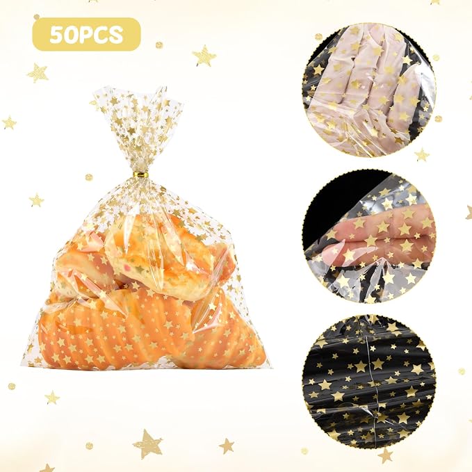 COQOFA Clear Cellophane Treat Bags - Image 3