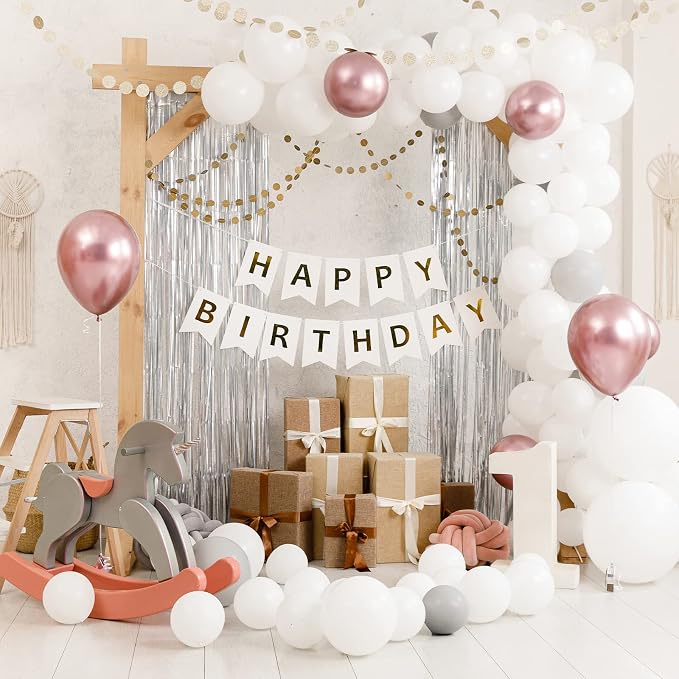 Crosize 2 Pack 3.3 x 9.9 ft Silver Foil Fringe Backdrop Curtain, Streamer - Image 6