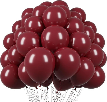 Voircoloria 110pcs Burgundy Maroon Latex Party Balloons, 12inch | by Voircoloria