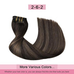 Pro2.0 Clip in Hair Extensions Real Human Hair 22inch 7pcs #2/6/2 Balayage Dark Brown to Chestnut Brown Real Hair Extensions Clip in Human Hair 120g（#2/6/2-22inch）