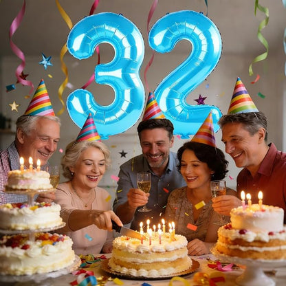 40 Inch Number 32 Balloons for 32nd Birthday Party Decorations, 0-100 Jewelry - Image 2