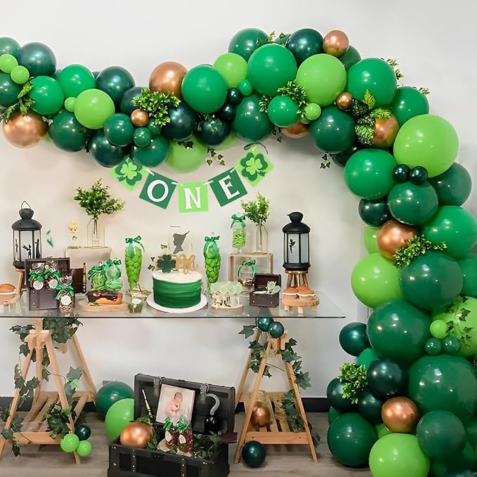Green Balloons, 12 Inch 50pcs Dark Green Lime Green Latex Balloons Green Party - Image 2