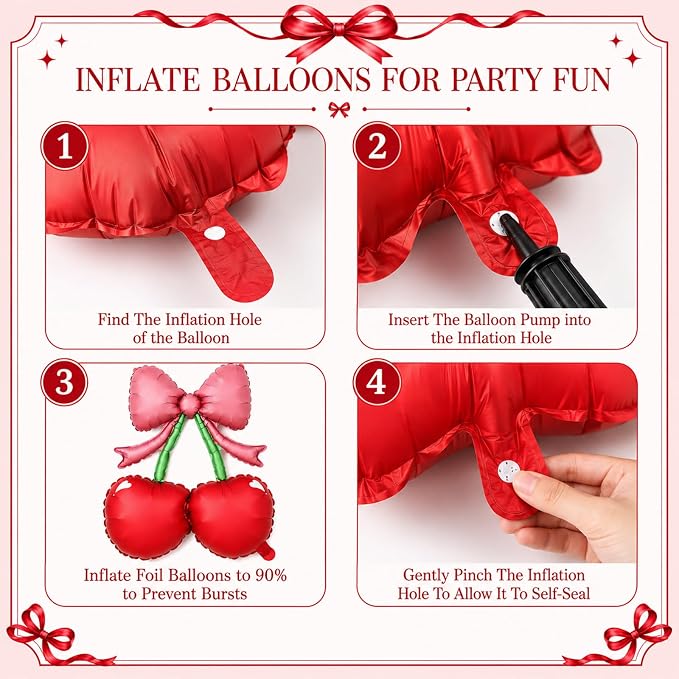 6pcs Cheery Bow Foil Balloons - Image 7