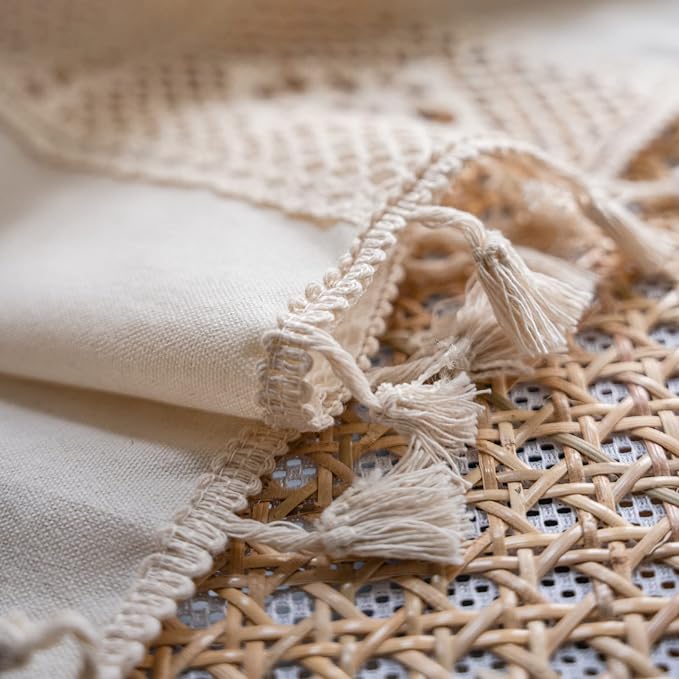 Sutuo Home Boho Curtain Crochet Lace Patchwork Semi-Blackout Bohemian Handmade - Image 8